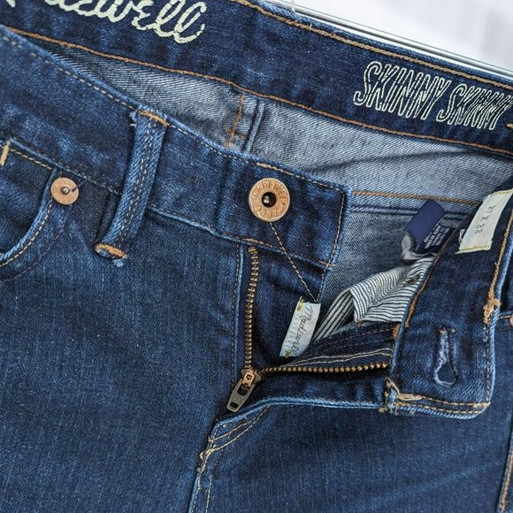 Madewell Skinny Skinny Jeans 27x32 Dark Wash Cotton Stretch Denim Blue Low Rise - Picture 4 of 11
